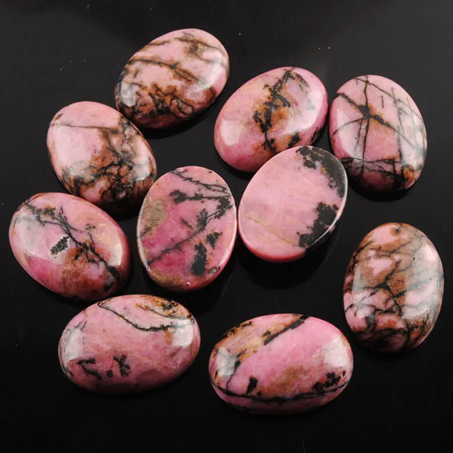 Rhodochrosite RONGZUAN натуральные овальные драгоценные камни кабошон кабина без отверстия 18x25 мм ювелирных изделий 5 шт./лот TBU305 - Цвет: Rhodochrosite