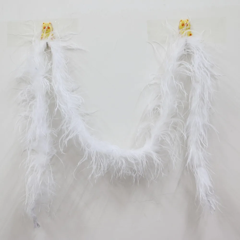 Белое страусиное перо Полоска черное боа костюмы отделка вечерние ремесло
