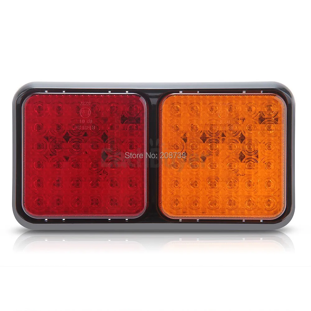 2x водонепроницаемый 72 светодиодный задний светильник красный желтый для прицепа