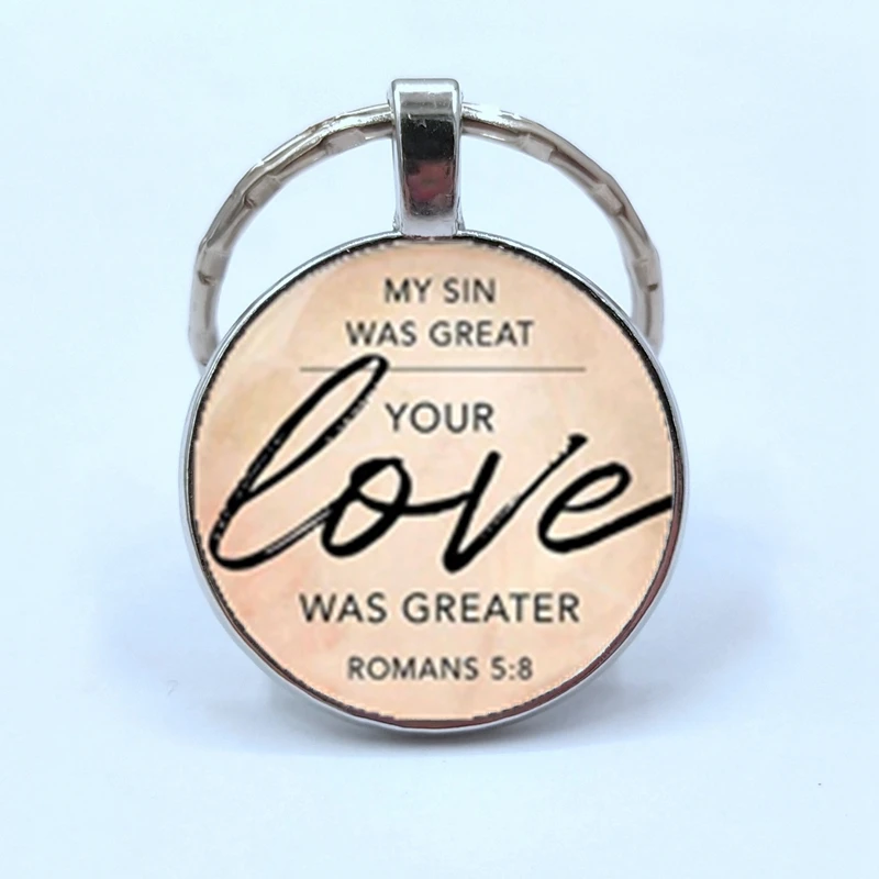 Модные Библейские стихи брелок стеклянный купольный кулон цитата из Писания