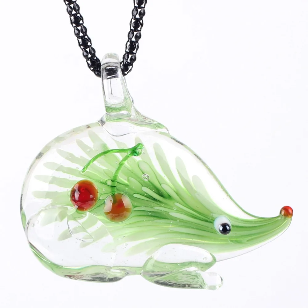 Женская цепочка с глазурью Bonsny длинная подвеской в виде ежика украшение