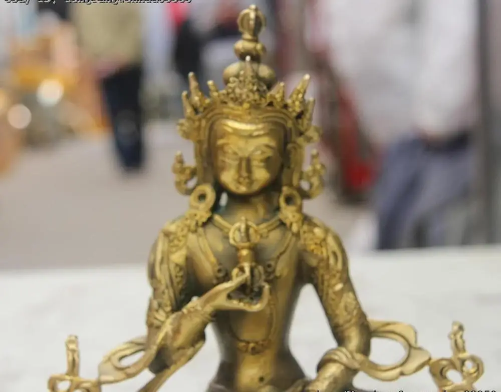 Tibetan Bronze Cloisonne Enamel Vajradhara Vajrabhairava Goddess Buddha Statue | Дом и сад