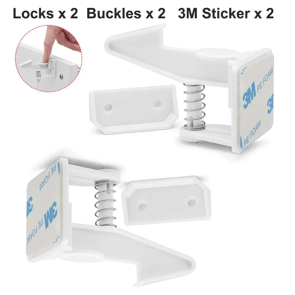 2 Locks 2 Buckles 2 шт./упак. Детские безопасности замок магнитный замки замок шкафа защиты детей ящик шкафчик для безопасности восковыми замки - Цвет: 2 Locks 2 Buckles