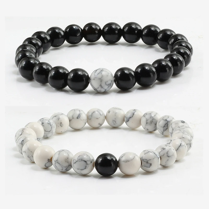 Classic Men Natural Stone Bracelet Charm Women Handmade Beads Bracelets Bangles Fashion Couple Distance Jewelry Wristband Gift | Украшения