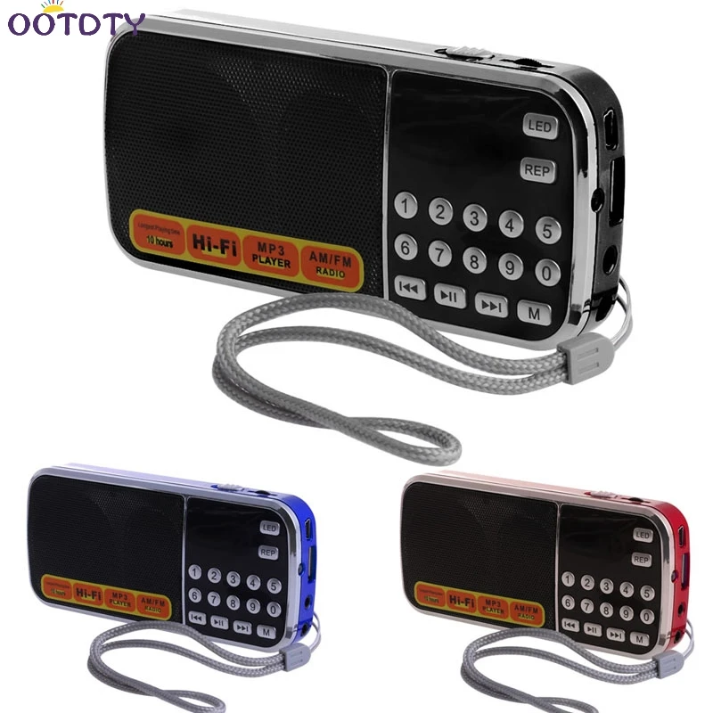 Мини ЖК приемник Цифровой FM AM радио динамик USB Micro SD TF карта Mp3
