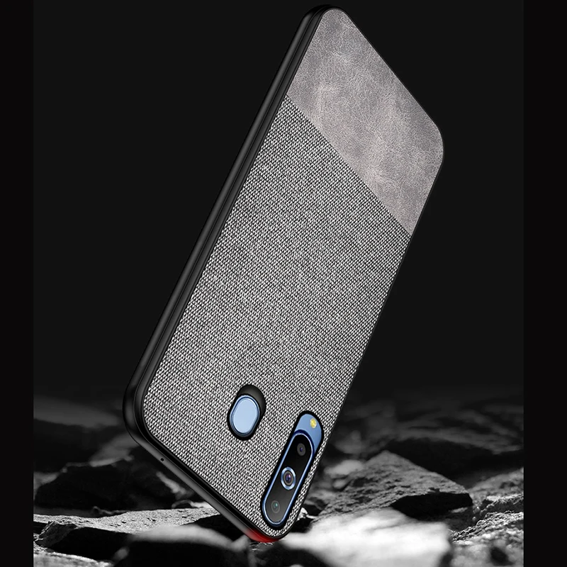 Luxury PU Leather Cloth Texture Case for Samsung Galaxy A6 2018 Soft Frame A6+ A7 A8 A8S A9 |
