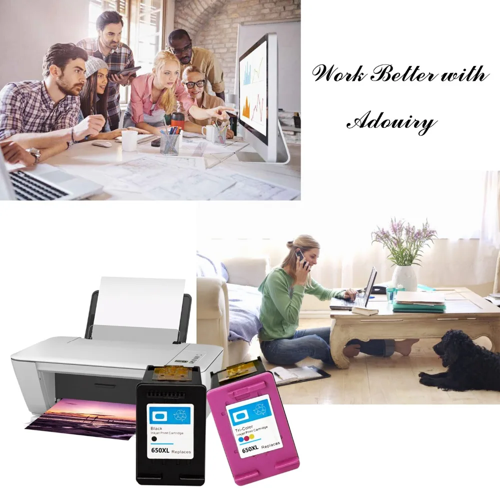 Adouiry 650XL повторно заправленные картриджи триколор для hp Deskjet 1015 1515 2515 2545 2645 3515 3545 4515
