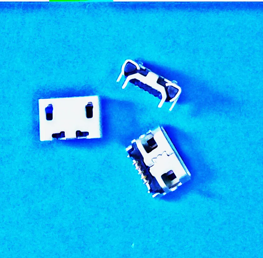 100 шт микро USB 5pin без бокового быка рога гнездо Usb плоский рот четыре гнездо с контактными ножками мини Usb разъем