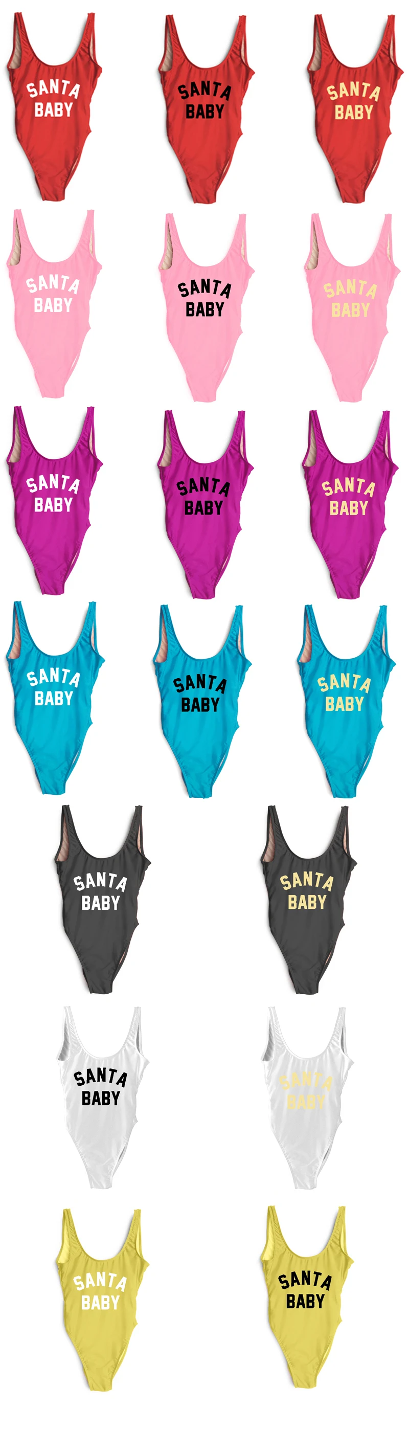 SANTA BABY Одна деталь Плавание костюм купальник женские трусики бикини ванный комплект Плавание одежда для рождественской вечеринки красные, черные пикантные боди-бикини