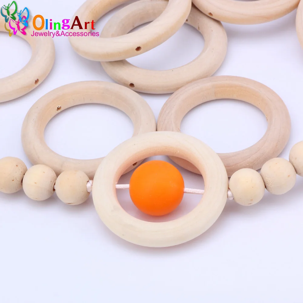 Кольцо OlingArt из натурального дерева 40 мм 8 шт./лот|diy craft|natural wood ringswooden circle |