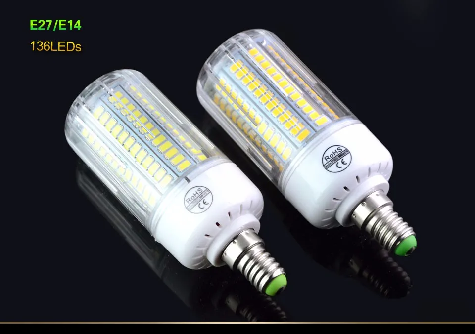 Foxanon LED свет лампы 24-136 светодиодные лампы «Кукуруза» лампы E14 E27 220 V SMD 5730 светодиодный лампада высокий световой прожектор освещение украшения
