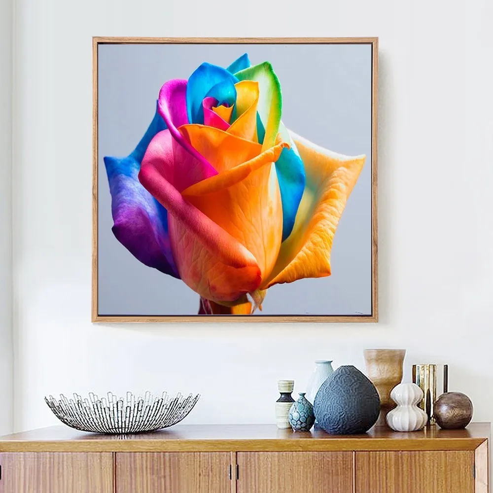 Алмазная вышивка huacan Flower 5D DIY Алмазная картина красочная Роза полный квадратный домашний декор мозаичные Стразы подарок на фестиваль