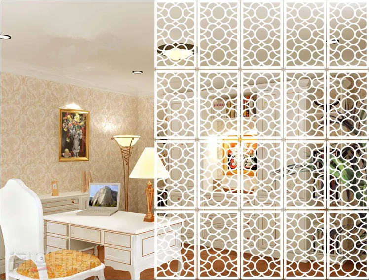 8pcs/lot New Arrival Style 2014 hanging home decor white modern room dividers folding screen slender shape carved wall divider | Дом и сад
