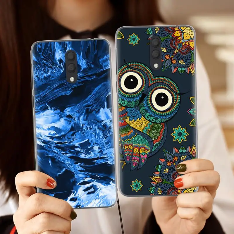 Противоударный чехол для телефона Alcatel 1X 2019 цветной с рисунком модный дизайн