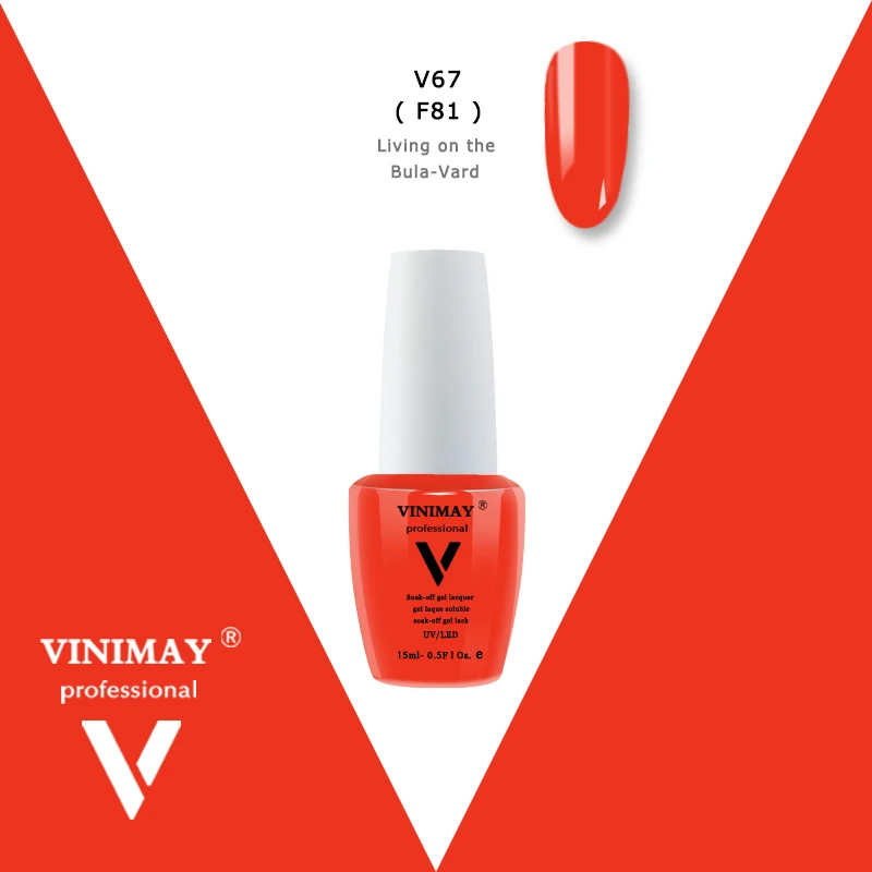 VINIMAY, Новое поступление, гель лак, УФ-гель для ногтей, Гель-лак Vernis, гель Nagellak, Гель-лак для замачивания, Гель-лак, праймер для ногтей, 15 мл - Цвет: V67