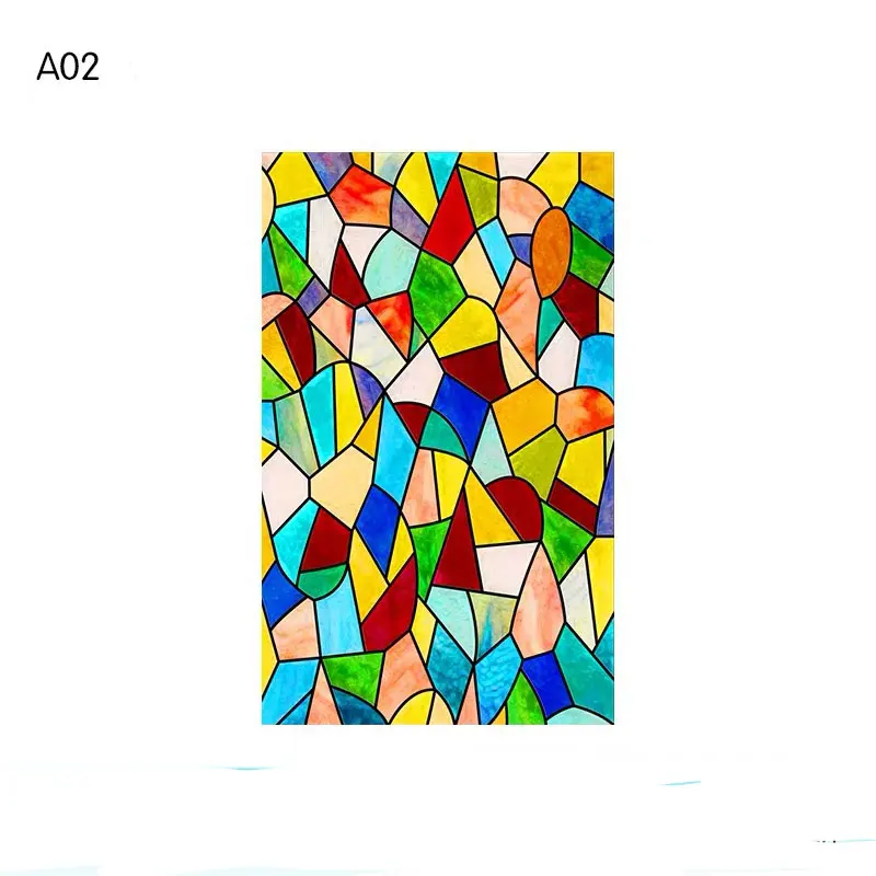 A-02 40x60cm Матовая церковная витражная плёнка на стекла, окна, Электростатическая домашняя фольга, наклейка на дверь, ПВХ, на заказ, самоклеющиеся оконные декоративные пленки - Цвет: A-02 40x60cm