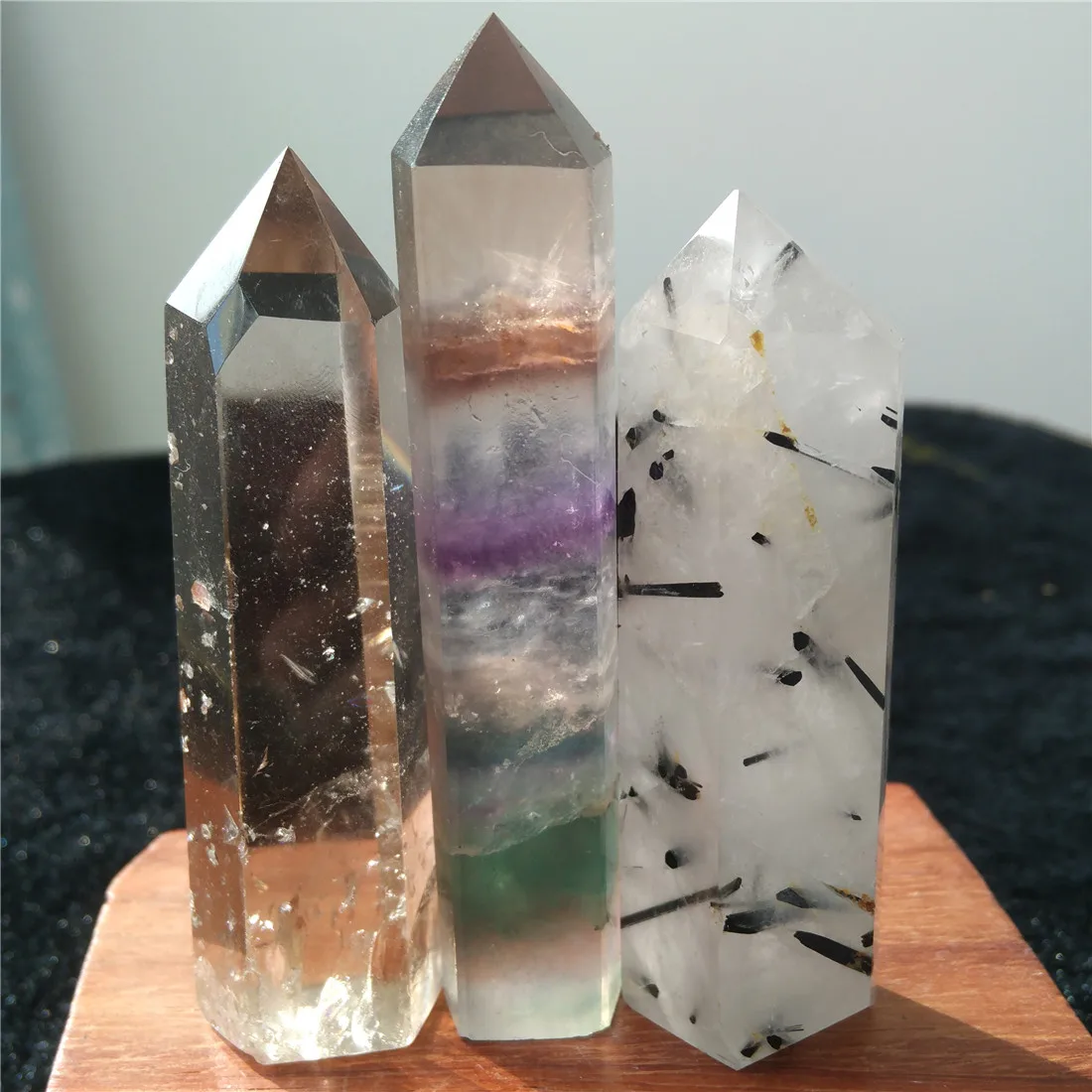 Аметист Турмалин цитрин призрак кристалл камни Кристаллы Wicca Cristal Pierre Naturelle