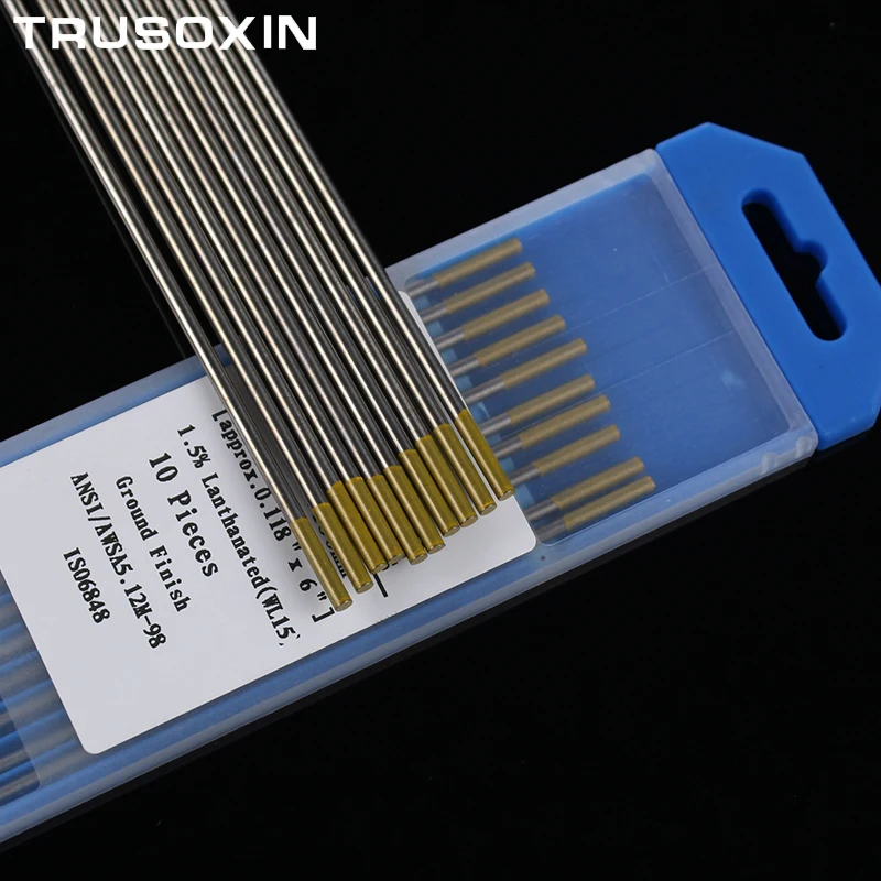 10 штук в партии головы лантан Tungste электрод 1 6/2 0/2 4/3 0/3 2/4.0X150mm TIG Вольфрам с