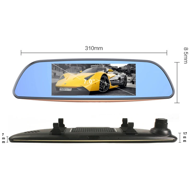 QUIDUX H2 Автомобильный ВИДЕОРЕГИСТРАТОР recorder 7 дюймовый Android 5.0 3 Г GPS автомобиль