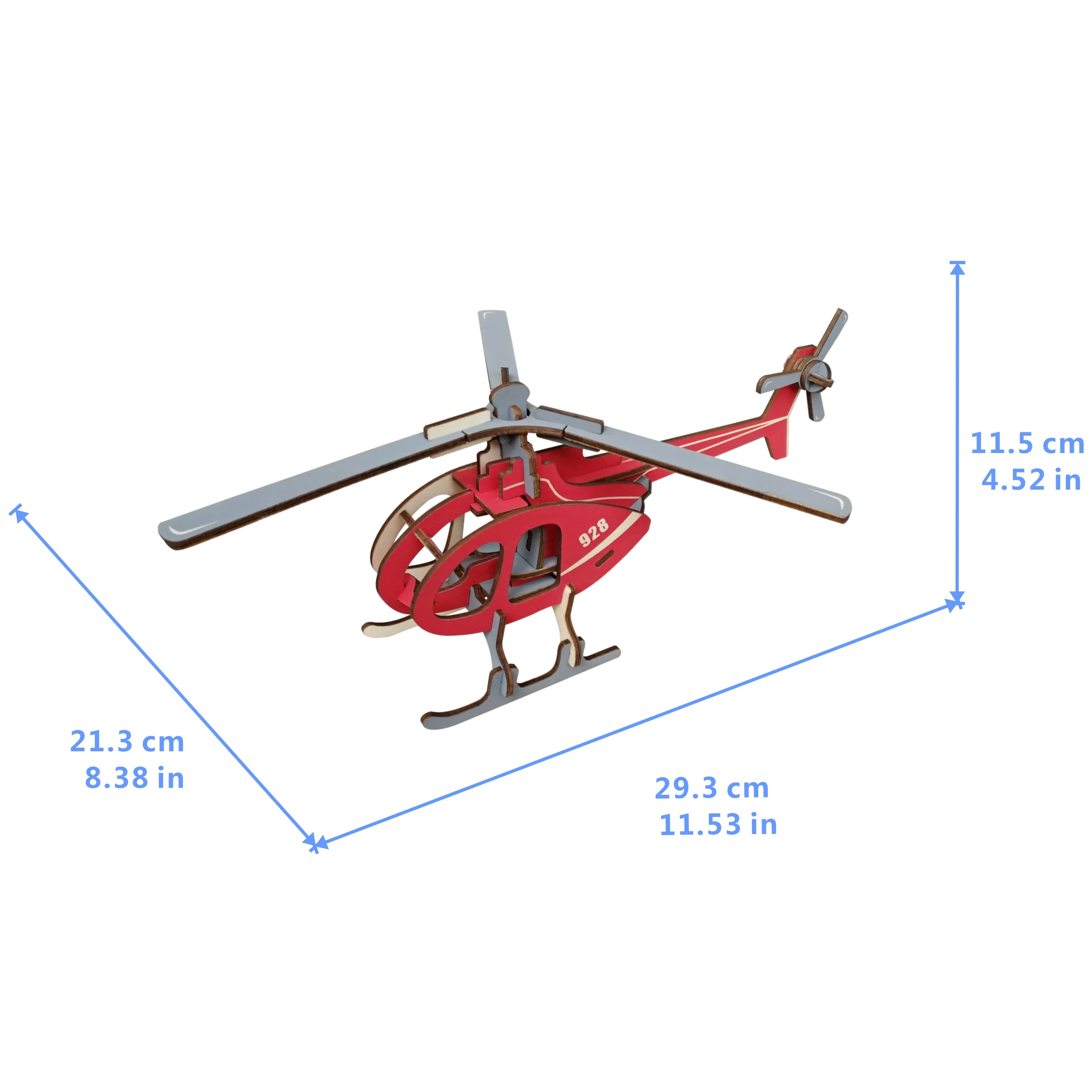 Деревянная хобби игрушка 3D креативный деревянный пазл вертолет модель набор для