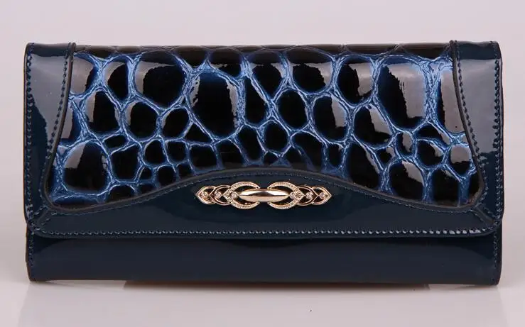 Женские кошельки из натуральной лакированной кожи LOVMAXI Большой Вместительный