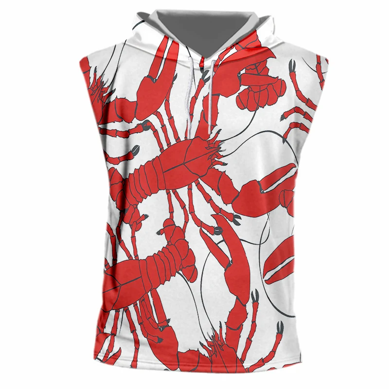 OGKB новый креативный красный с принтом Омаров 3D топ капюшоном для женщин/мужчин