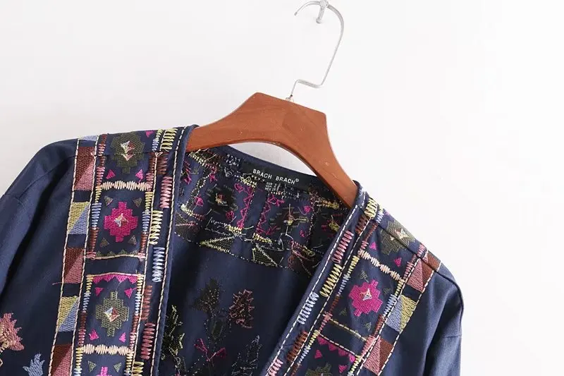 CC/8597OP 2018 Summer Women's Embroidered Long Kimono Cardigan Jacket | Женская одежда
