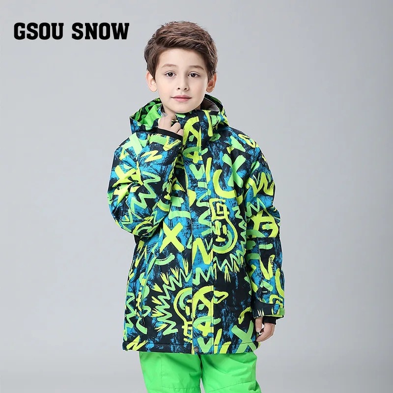 Лыжный костюм с двойным шпоном Snow Gsou для детей и мальчиков, ветронепроницаемая и водонепроницаемая Лыжная одежда