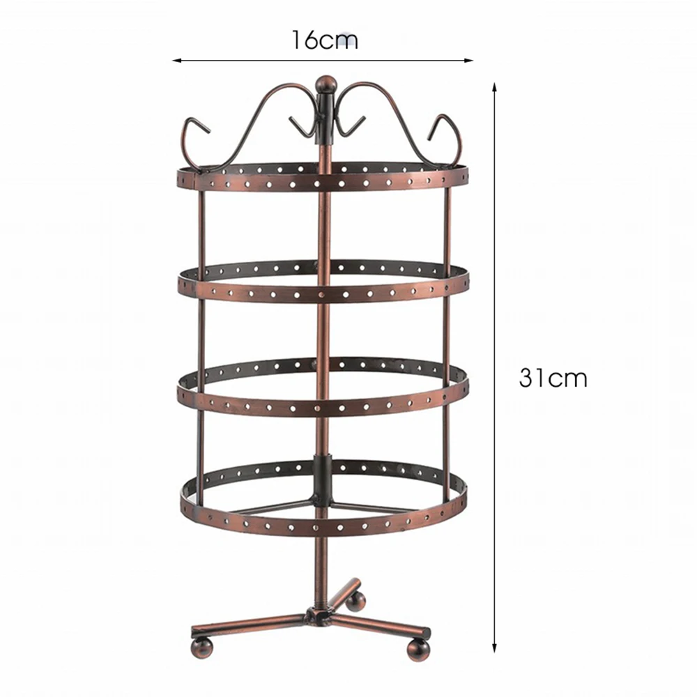 Четыре слоя 144 отверстия держатель для серег из кованого железа вращающийся