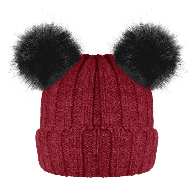 Зимние шапки для детей коллекция 2017 года детские вязаные с помпонами мальчиков и
