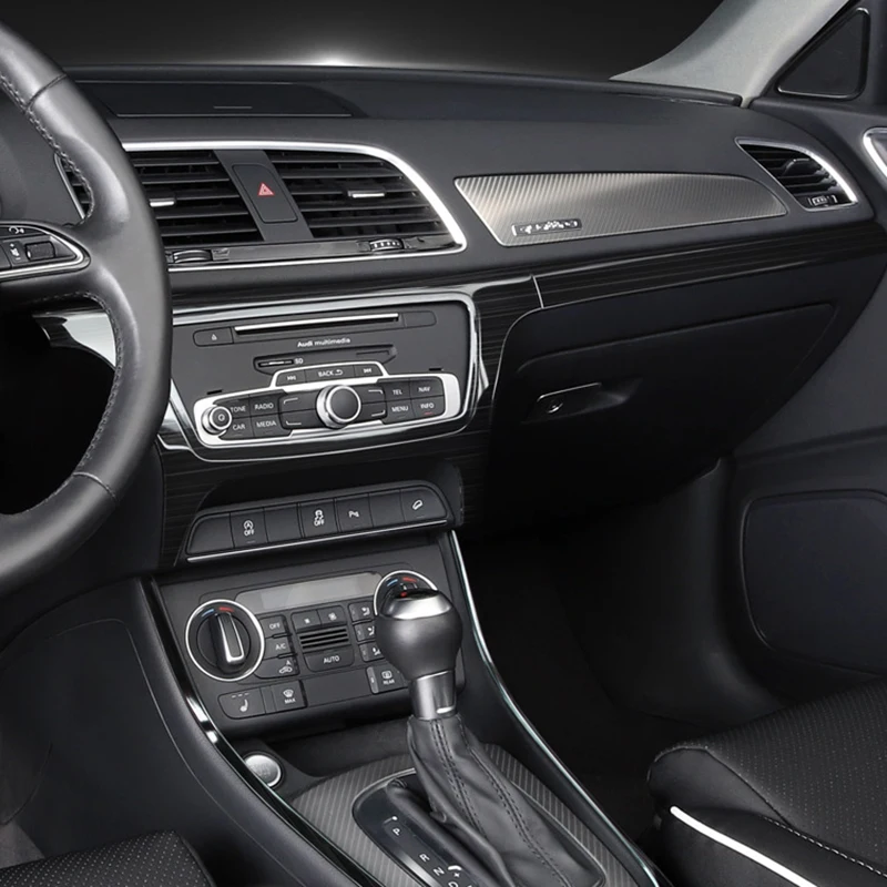 Для Audi Q3 2013 2018 крышка панели центральной приборной из нержавеющей стали отделка