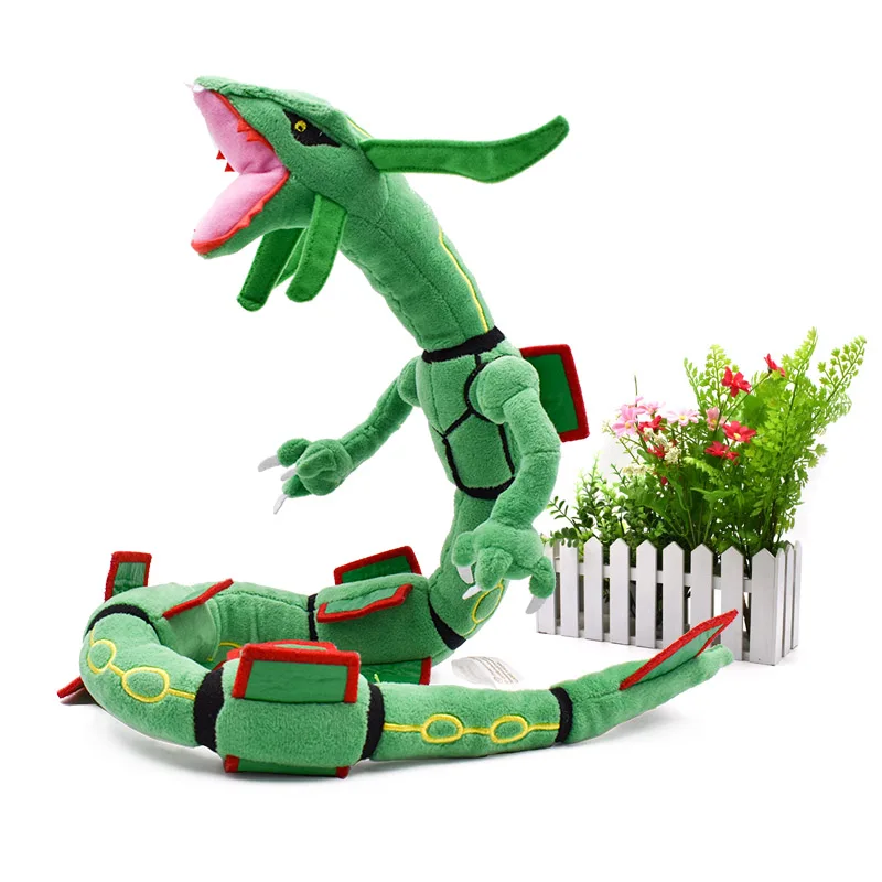 Красный 4 styles Mega Rayquaza Black Rayquaza Animal Plush Peluche Doll With Skeleton Soft Stuffed Hot Toy Christmas Gift For Children - Цвет: Красный