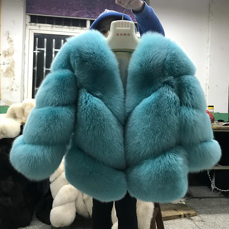 Tatyana furclub, натуральный мех, короткая куртка, пальто, однотонная, зимняя, повседневная, натуральный Лисий мех, теплые пальто для женщин, одежда с воротником, высокое