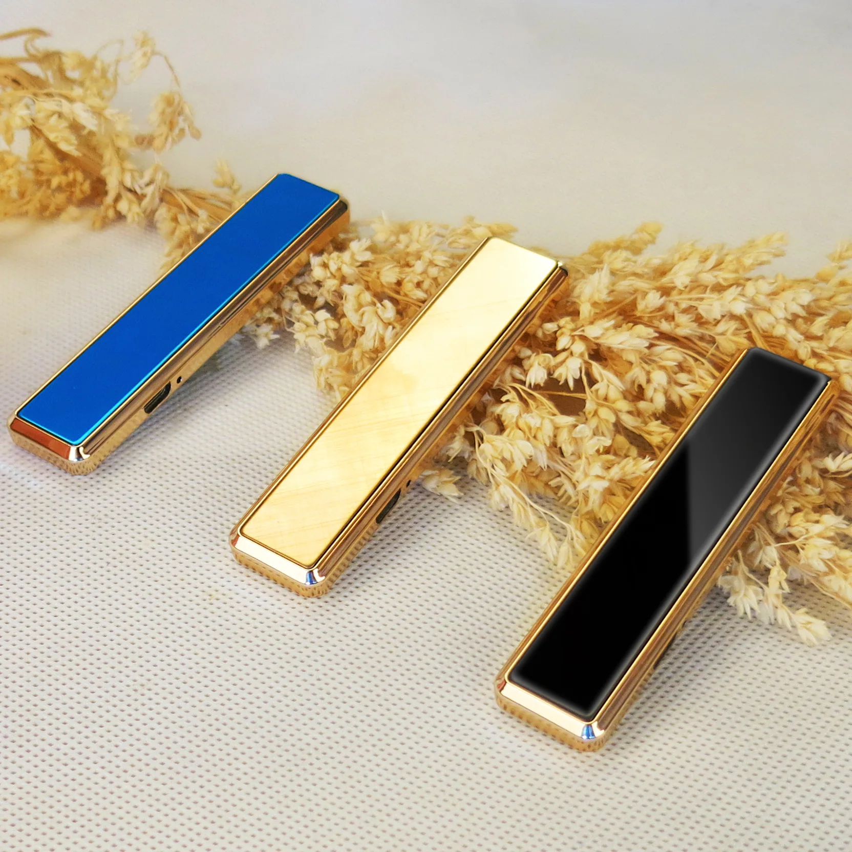 Usb зарядка Зажигалка Ветрозащитная ультратонкая металлический корпус