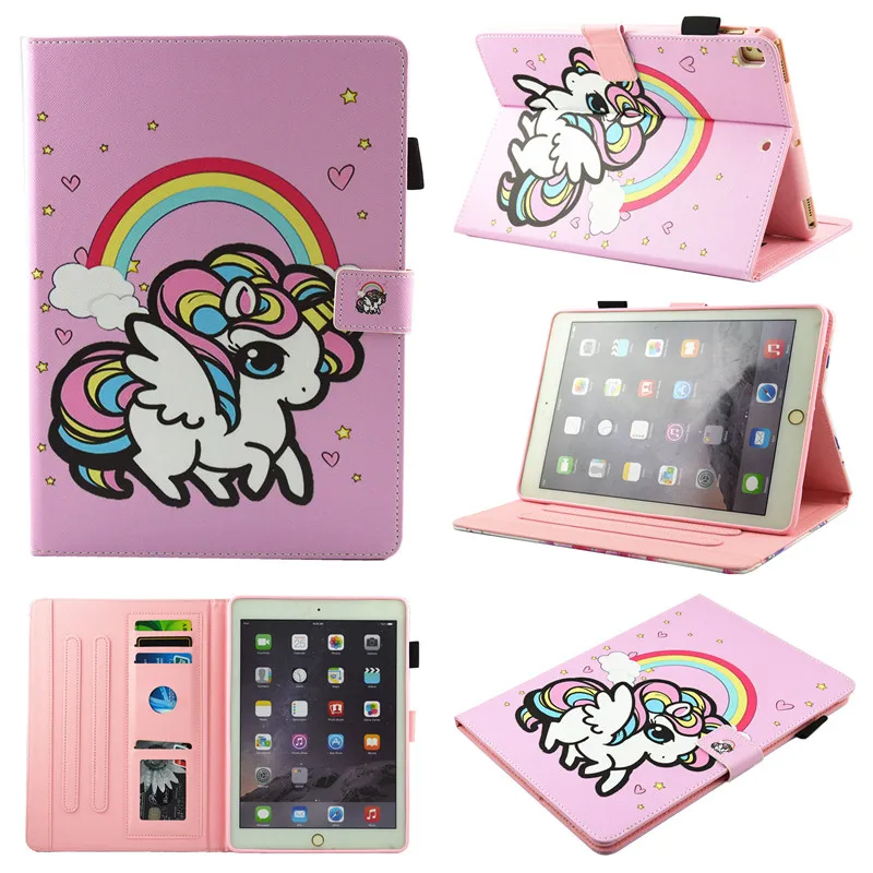 Чехол для планшета Apple iPad Air 1 2 5 6 Pro 9,7 Fundas милый рисунок единорога чехол для нового iPad 9,7 чехол+ стилус