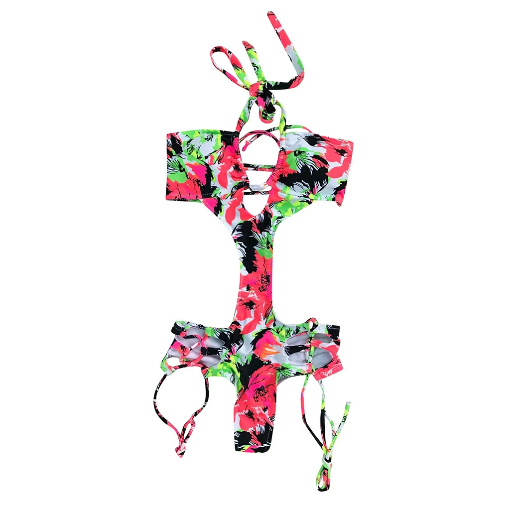 Женский купальный костюм бандажный купальник бикини с принтом Модный Купальник