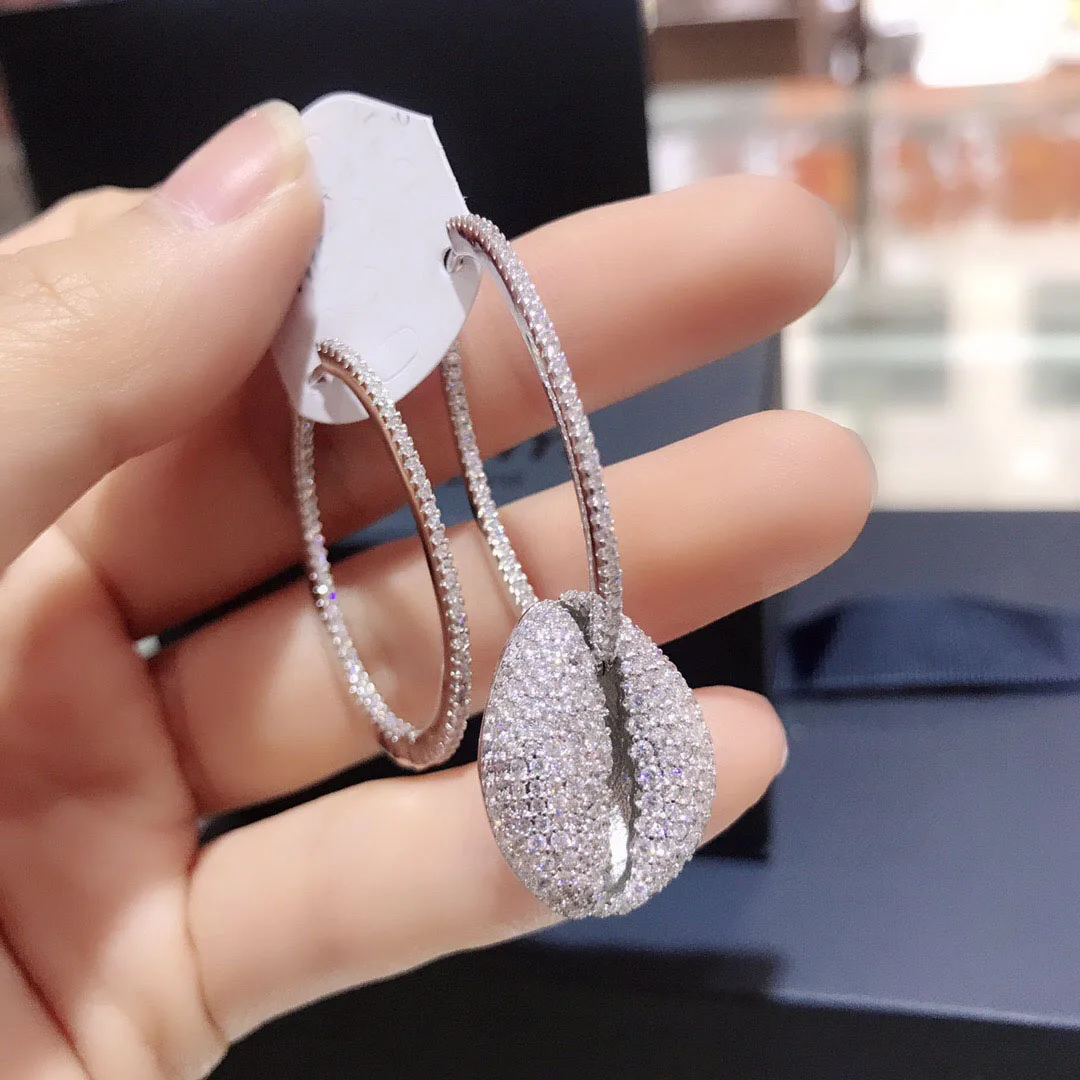 UMGODLY Роскошные брендовые асимметричные серьги в виде ракушек на удачу Серебряные