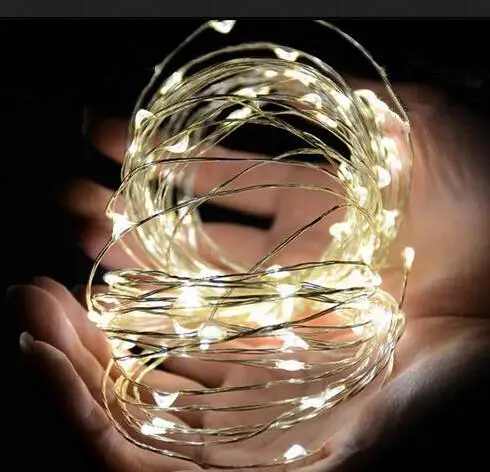 Christmas Home Outdoor Tree Decoration 3AA Battery Powered 10M 100LEDs Silver Coated Copper Wires Fairy Light String