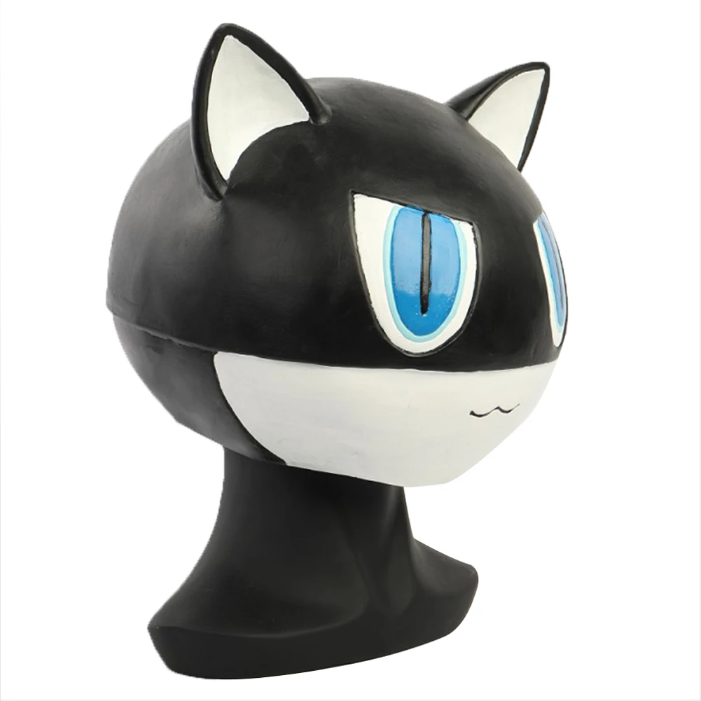 Маска Моргана для косплея Persona 5 латексный шлем черной кошки Моны голова на