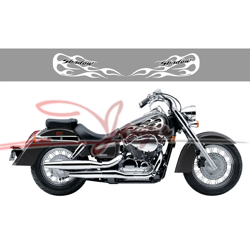 Наклейка на мотоцикл с пламенем и тенью наклейка газовый бак наклейки для Honda Shadow