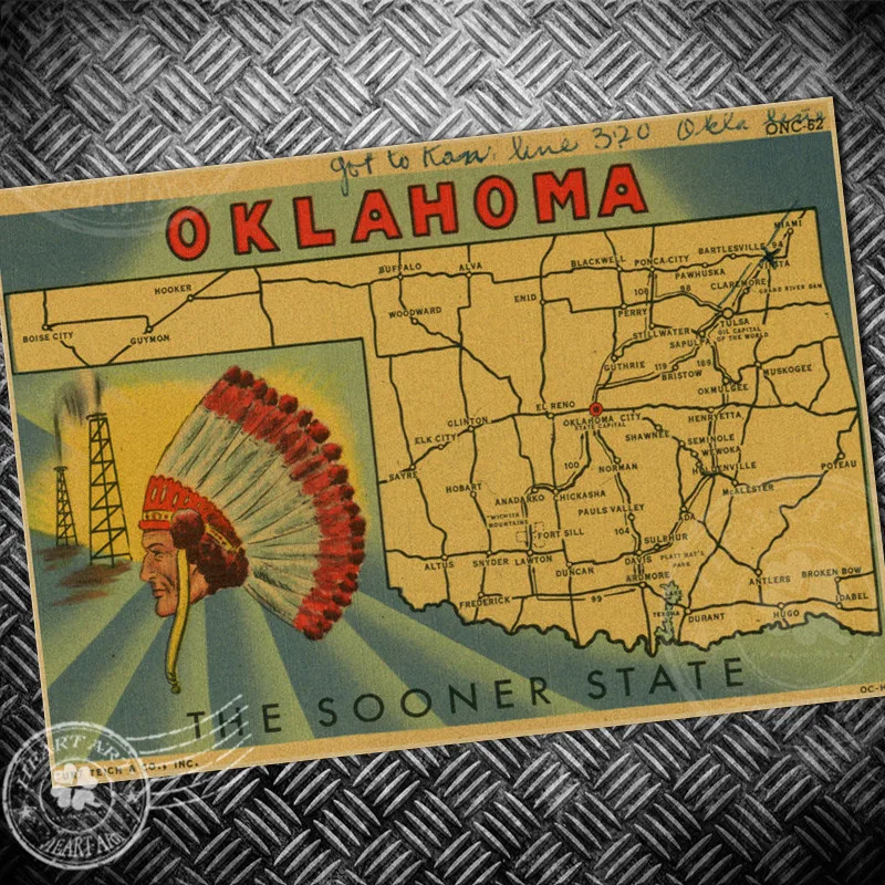 Заправочная Станция ВИНТАЖНЫЙ ПЛАКАТ ROUTE 66 USA картина ретро принт живопись ядро рисунок крафт-бумага Классическая Настенная Наклейка - Цвет: UCG 41