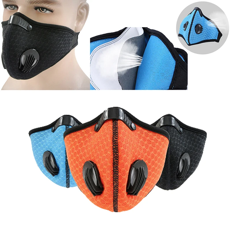 Хлопок PM2.5 анти-дымовая Маска дыхательный клапан Анти-пыль рот маска Активированный уголь фильтр респиратор рот Муфельная черная маска лицо