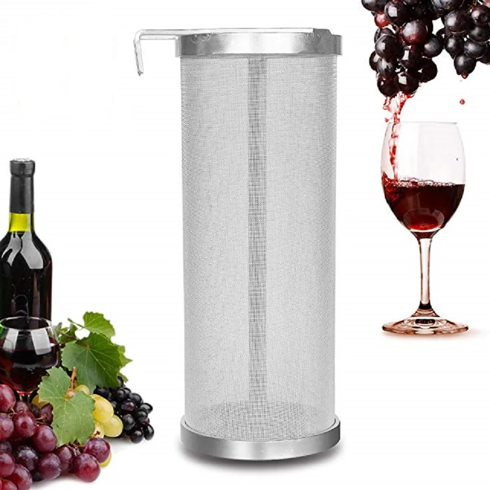 

YUEWO Filter Brewing 6x14 Inch Hopper Spider Strainer 304 Stainless Steel 300-400 Micron Mesh Homebrew Hops Beer & Tea Kettle Br