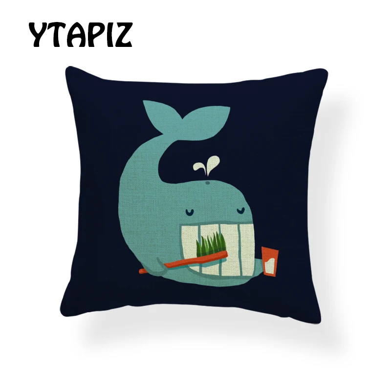 Комплект с животными из мультфильмов для подушки, олень, кошка, Кит, единорог, морской лев, жираф, Let Me, слон, кролик, украшение для дома, диванная наволочка