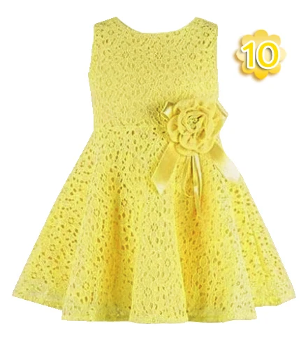 Yellow Модное летнее яркое маленькое детское платье-пачка; кружевное платье; одежда с цветочным рисунком; платье принцессы для малышей; летние платья для маленьких девочек - Цвет: Yellow