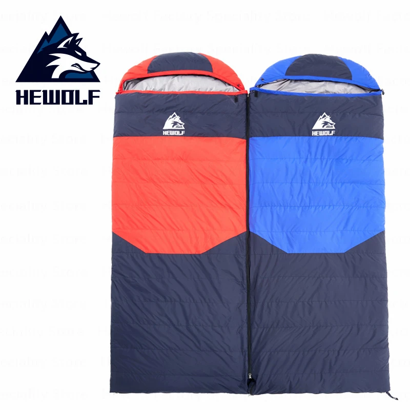 Туристический спальный мешок Hewolf ультралегкий с утиным пухом плотный теплый 3
