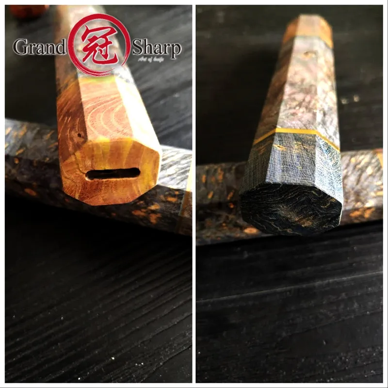 Дизайн DIY ручка ножа кухонный нож части затвердевшего дерева восьмиугольной формы ручка шеф-повара нож ручка инструменты