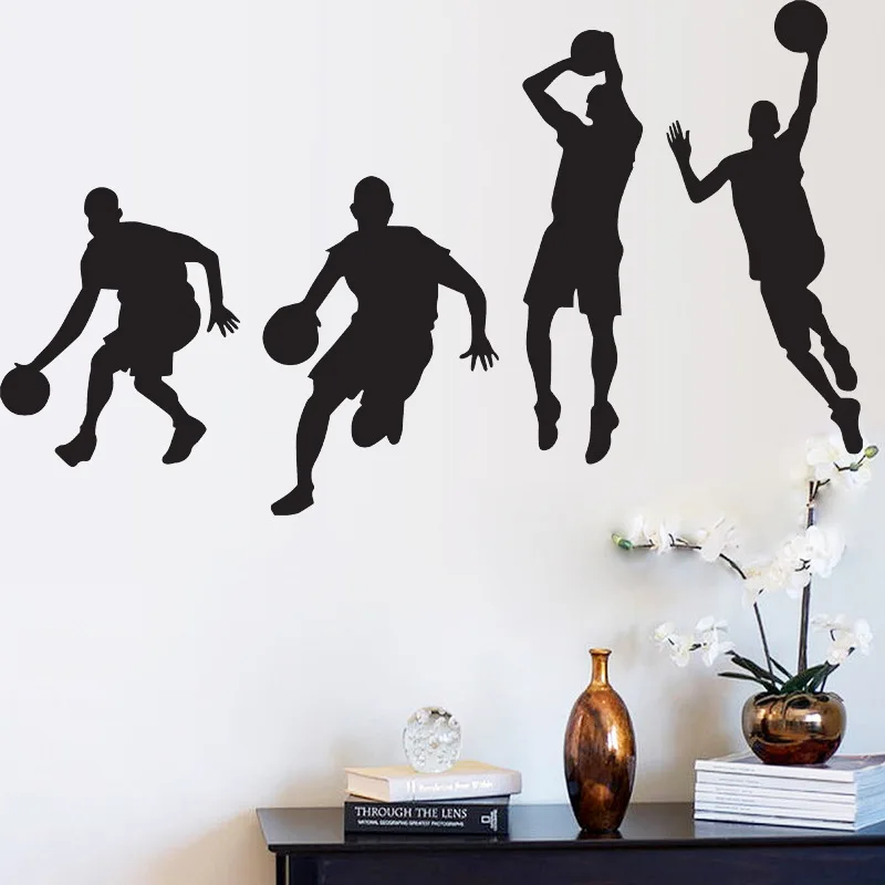 1 10 шт. баскетбольная игрушка Jordan Dribbling Dunk Настенная Наклейка для мальчика спальни