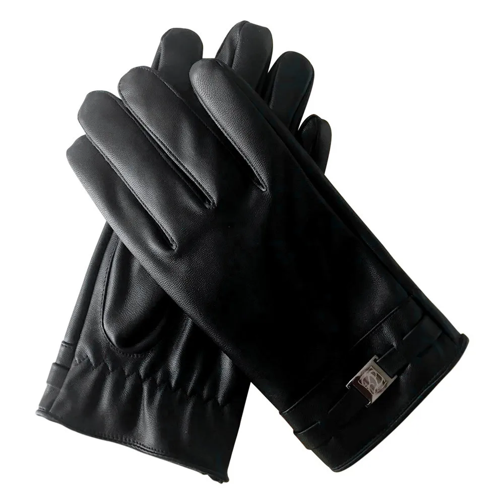 Мужские ветрозащитные теплые водонепроницаемые кожаные перчатки L50/1226