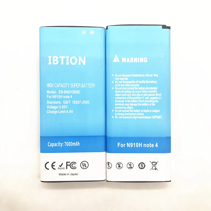 IBTION 7600 мАч EB-BN910BBE Замена телефона расширенная батарея+ черный чехол для samsung Galaxy Note 4 N9100